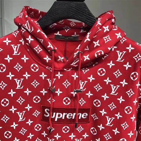 supreme lv black and white hoodie replica